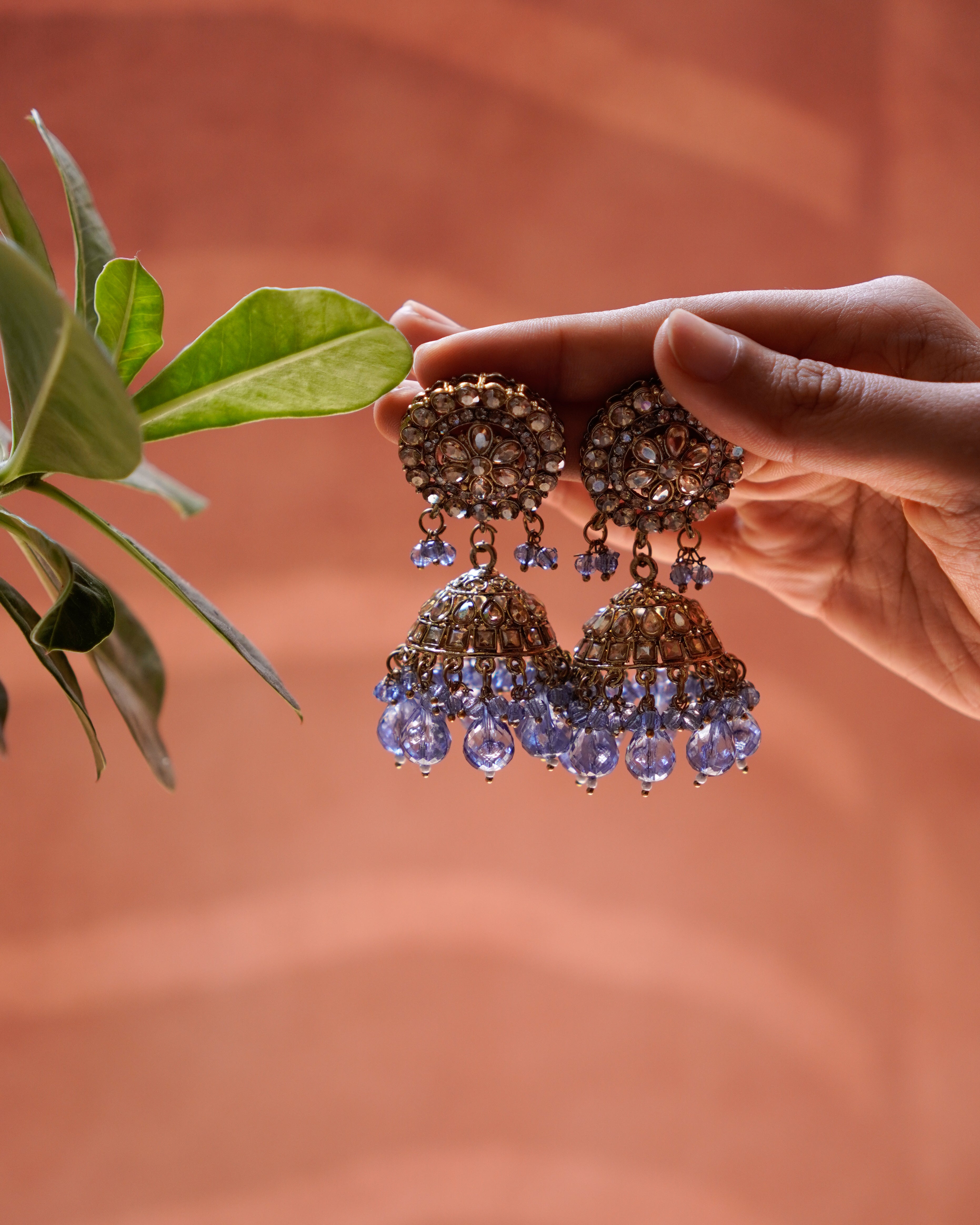 Dazzling Kundan Ethnic Jhumka Earrings