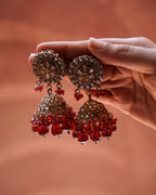 Dazzling Kundan Ethnic Jhumka Earrings