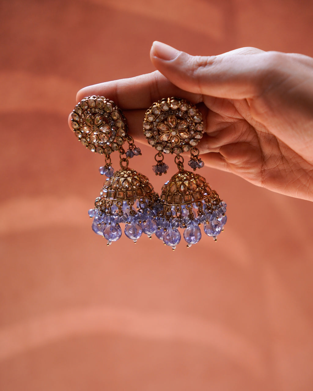 Dazzling Kundan Ethnic Jhumka Earrings