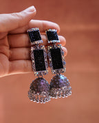 Black Color Oxidised Earrings