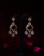ROOP-Green Gemstone Timeless Drop Earrings