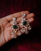 ROOP-Green Gemstone Timeless Drop Earrings
