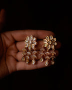 ROOP-Elegant Floral and Teardrop Dangle Earrings