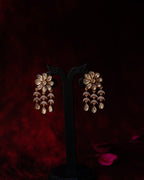 ROOP-Elegant Floral and Teardrop Dangle Earrings