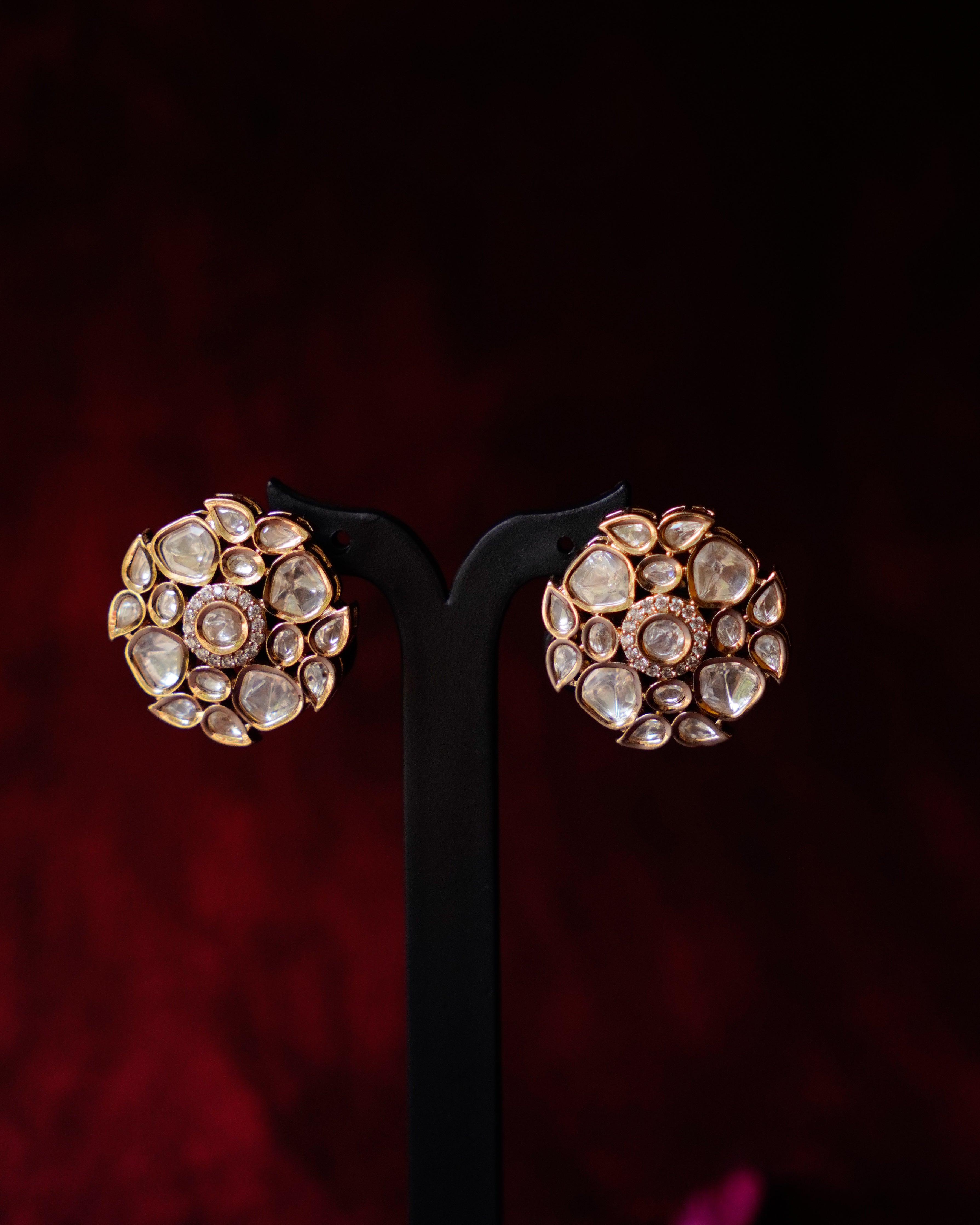 ROOP- Floral Gemstone Studs Earrings