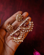 ROOP- Gold & Ruby Bridal Earrings