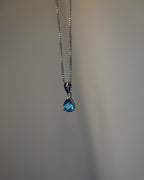 ARTEMIS-Ocean Blue Topaz Pendant In 925 Silver