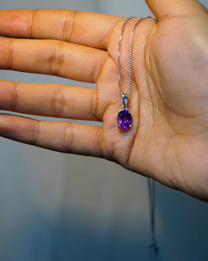 ARTEMIS- Purple Sunset Amethyst Pendant In 925 Silver