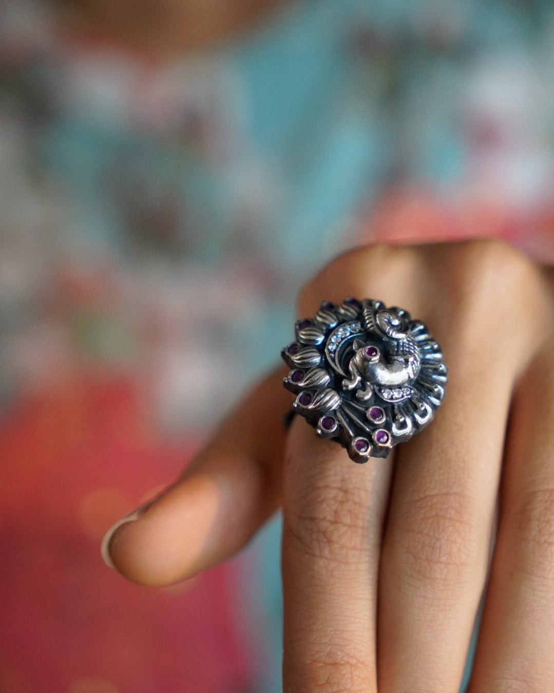 Anassa- The peacock's Embrace Regal Ring