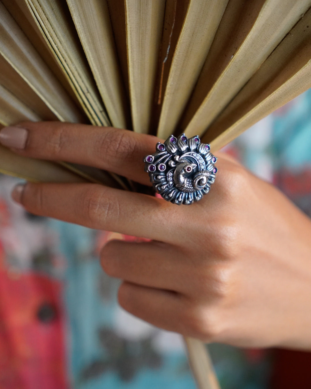 Anassa- The peacock's Embrace Regal Ring
