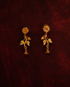 ORO-Royal Leaf Pattern Gold Necklace Set