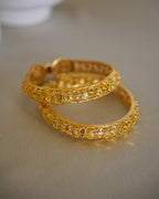 ORO-Flower Designed Gold Plated Bangles