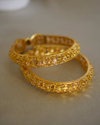 ORO-Flower Designed Gold Plated Bangles