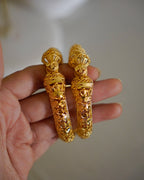 ORO-Flower Designed Gold Plated Bangles