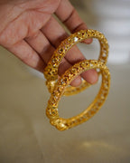 ORO-Flower Designed Gold Plated Bangles