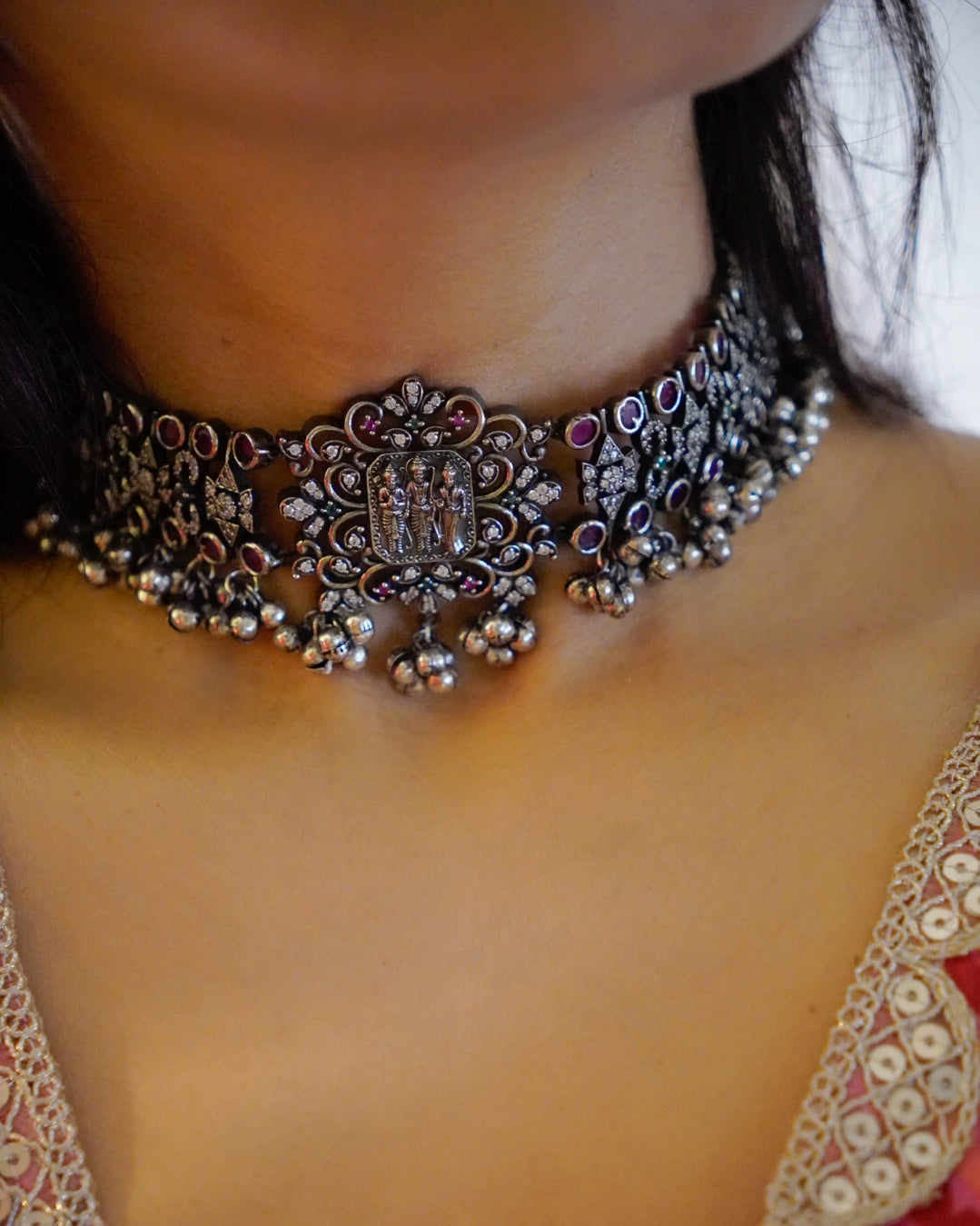 Anassa- Floral Devi Choker Necklace Set
