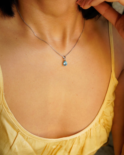 ARTEMIS-Ocean Blue Topaz Pendant In 925 Silver