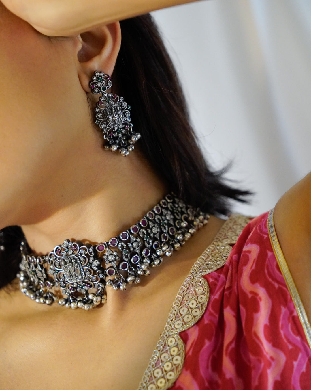 Anassa- Floral Devi Choker Necklace Set