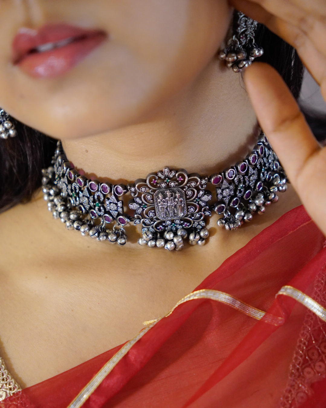 Anassa- Floral Devi Choker Necklace Set