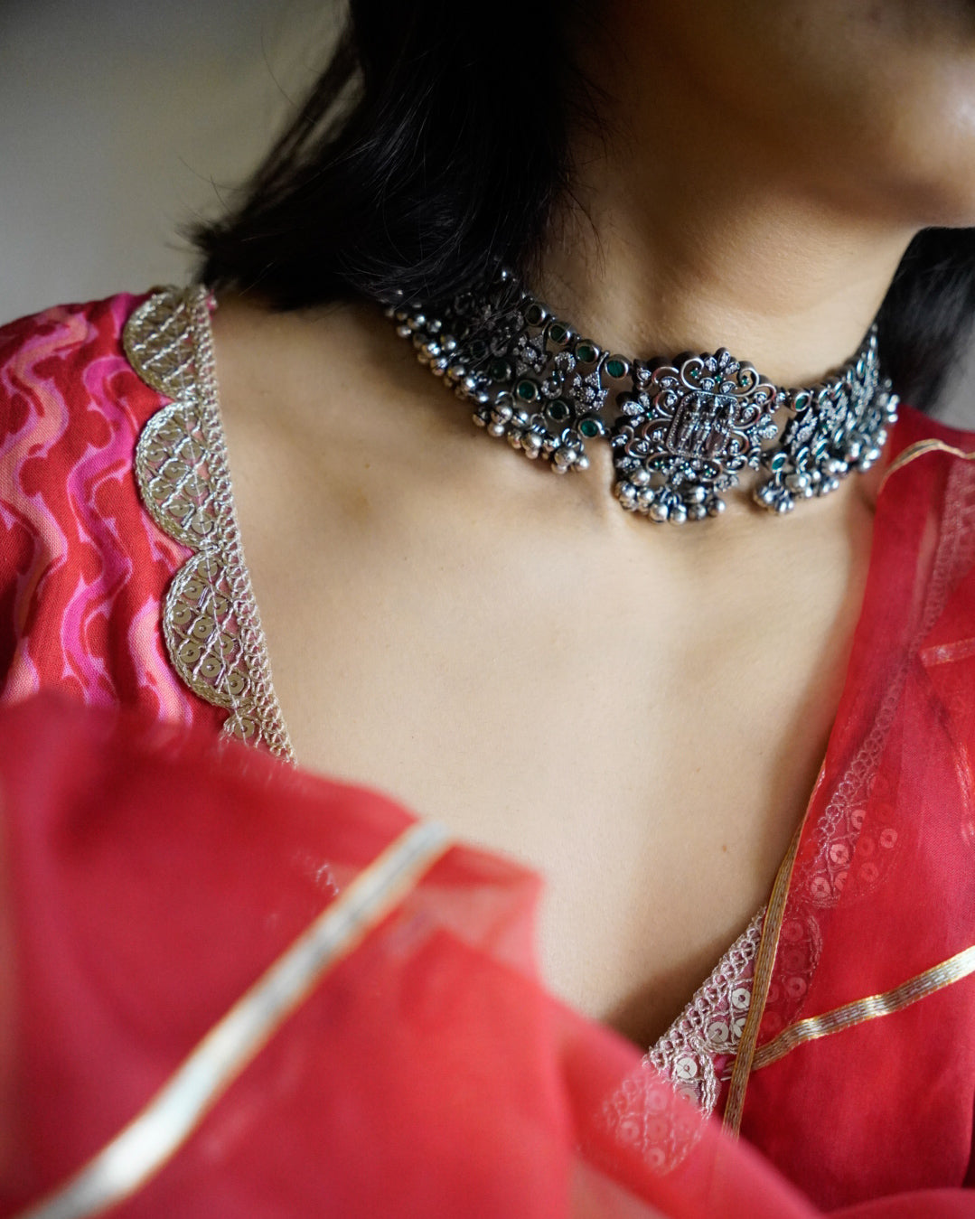 Anassa- Floral Devi Choker Necklace Set