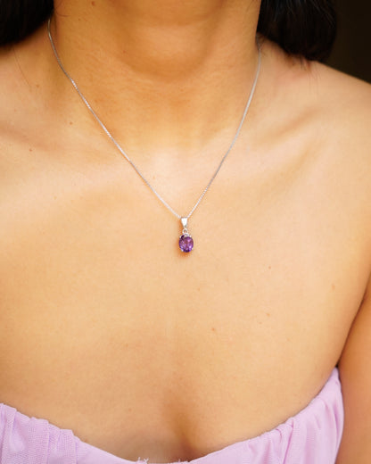 ARTEMIS- Purple Sunset Amethyst Pendant In 925 Silver