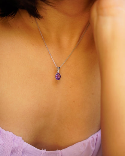 ARTEMIS- Purple Sunset Amethyst Pendant In 925 Silver
