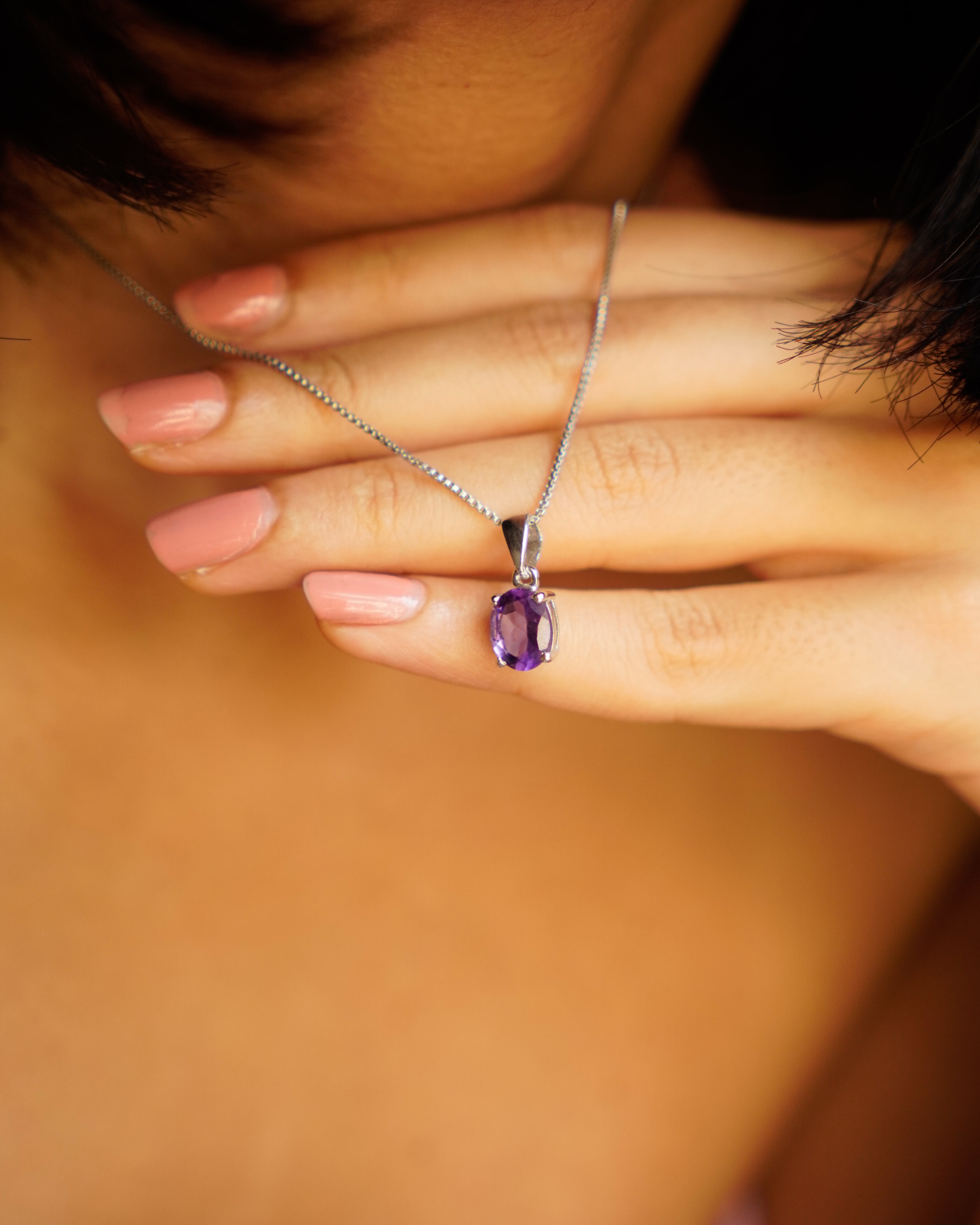 ARTEMIS- Purple Sunset Amethyst Pendant In 925 Silver