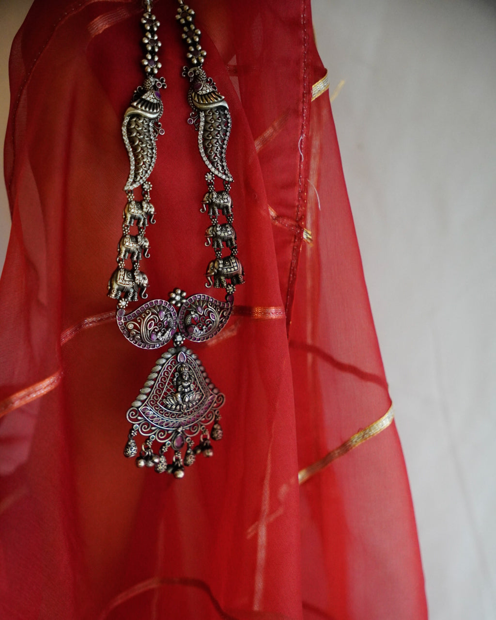 Anassa- Rani colour Lotus Devi Long Necklace Set