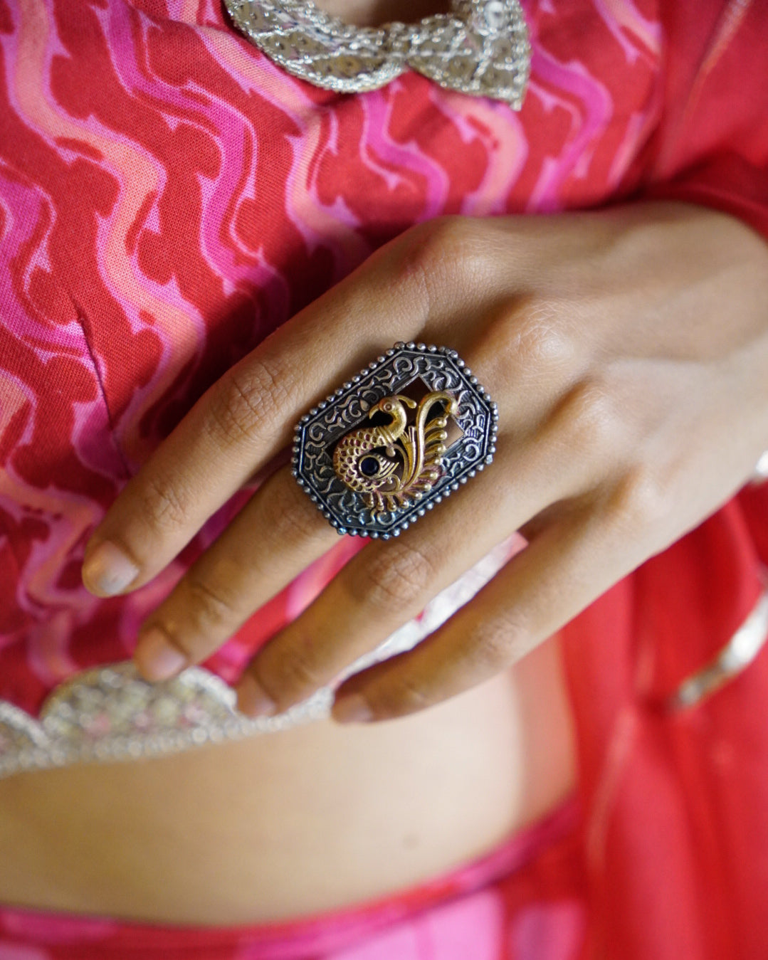 Anassa-Peacock Inspired Ring of Elegance