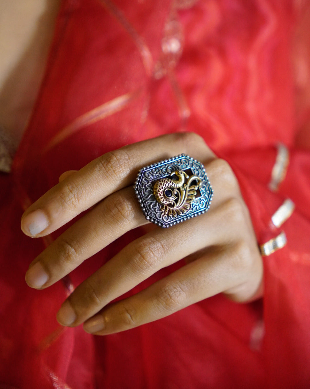 Anassa-Peacock Inspired Ring of Elegance