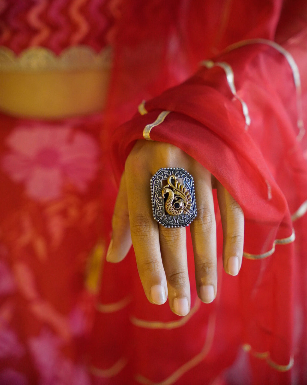 Anassa-Peacock Inspired Ring of Elegance