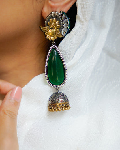 Anassa- Beautiful Coloured Stone Jhumka