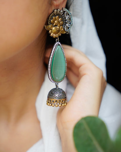 Anassa- Beautiful Coloured Stone Jhumka