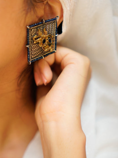 Anassa-Blooming Aviary Square Shaped Earrings