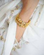 ORO-Flower Designed Gold Plated Bangles