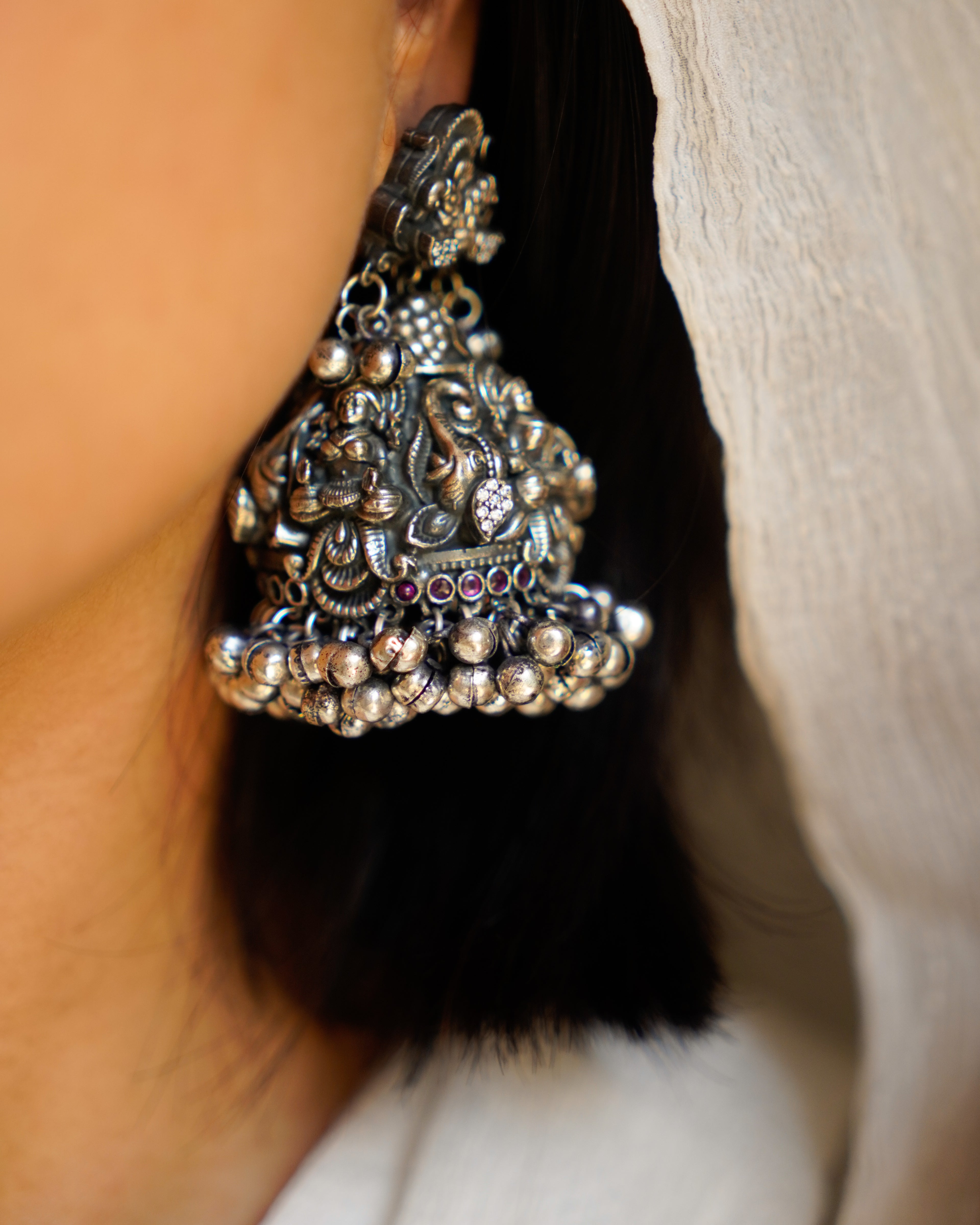 Anassa-Stunning Goddess Jhumka Earrings