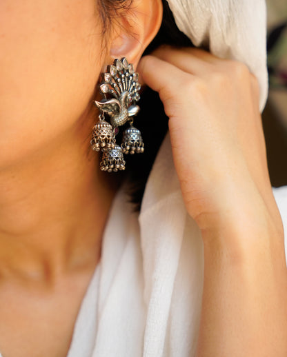 Anassa-Opulent Peacock Earrings