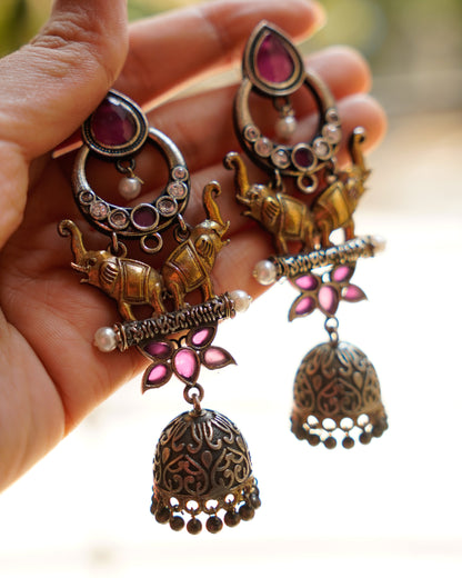 Anassa-Dual Tone Luminous Jhumka Earrings