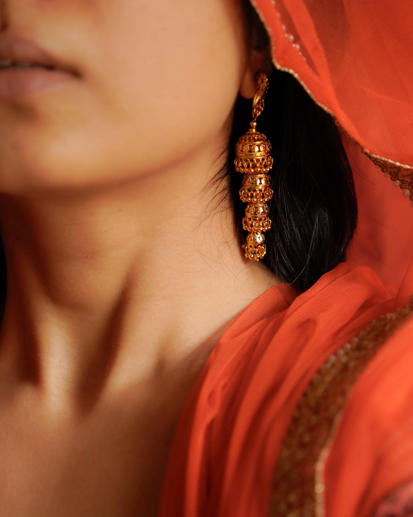 ORO-Gilded Perfection Stunning Gold Jhumka