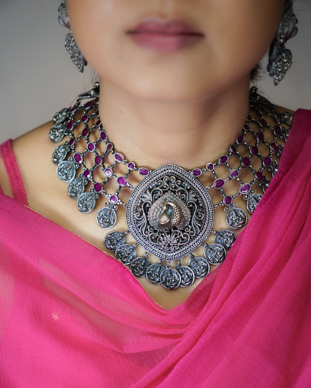 Anassa- Peacock Devi Coin Necklace Set