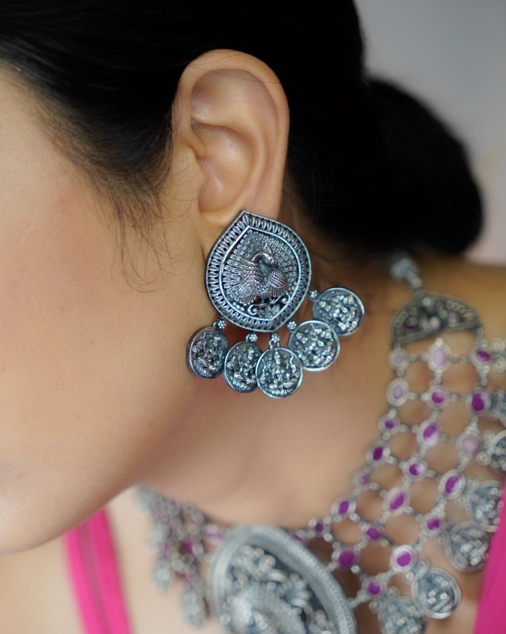 Anassa- Peacock Devi Coin Necklace Set