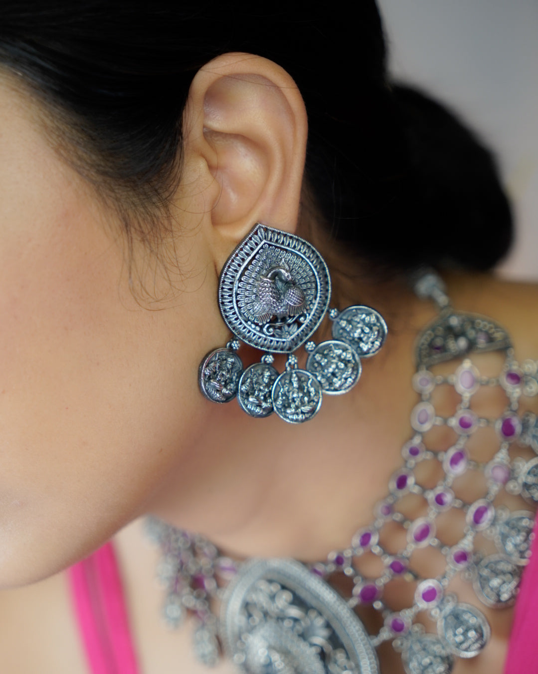 Anassa- Peacock Devi Coin Necklace Set