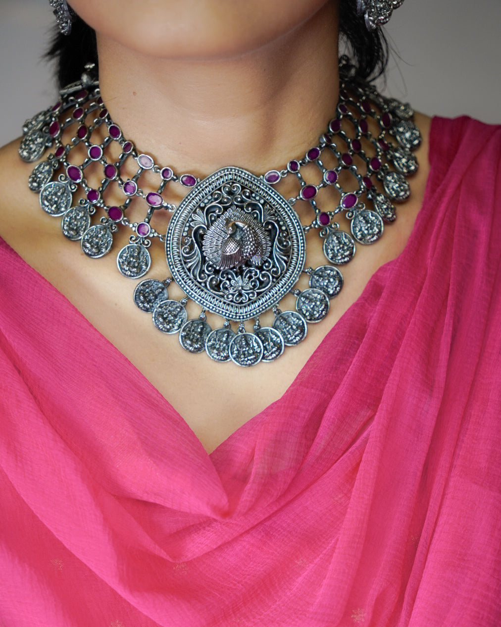 Anassa- Peacock Devi Coin Necklace Set