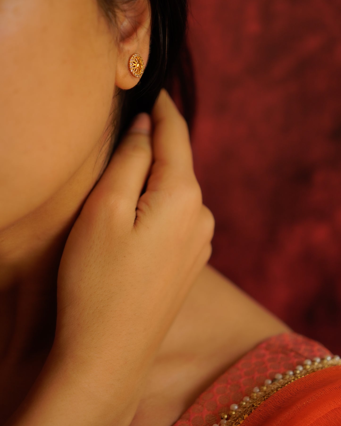 Oro- Blooming Flower Stud Earrings