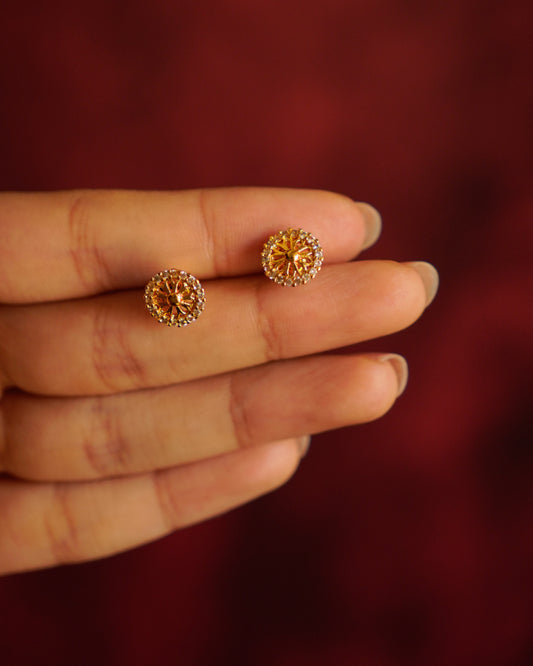 Oro- Blooming Flower Stud Earrings