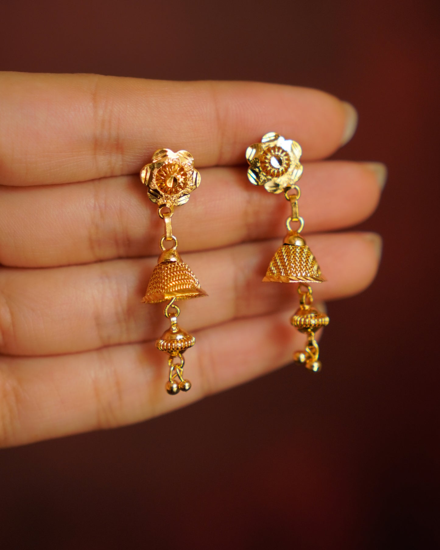 ORO- Mystic Floral Mini Jhumki