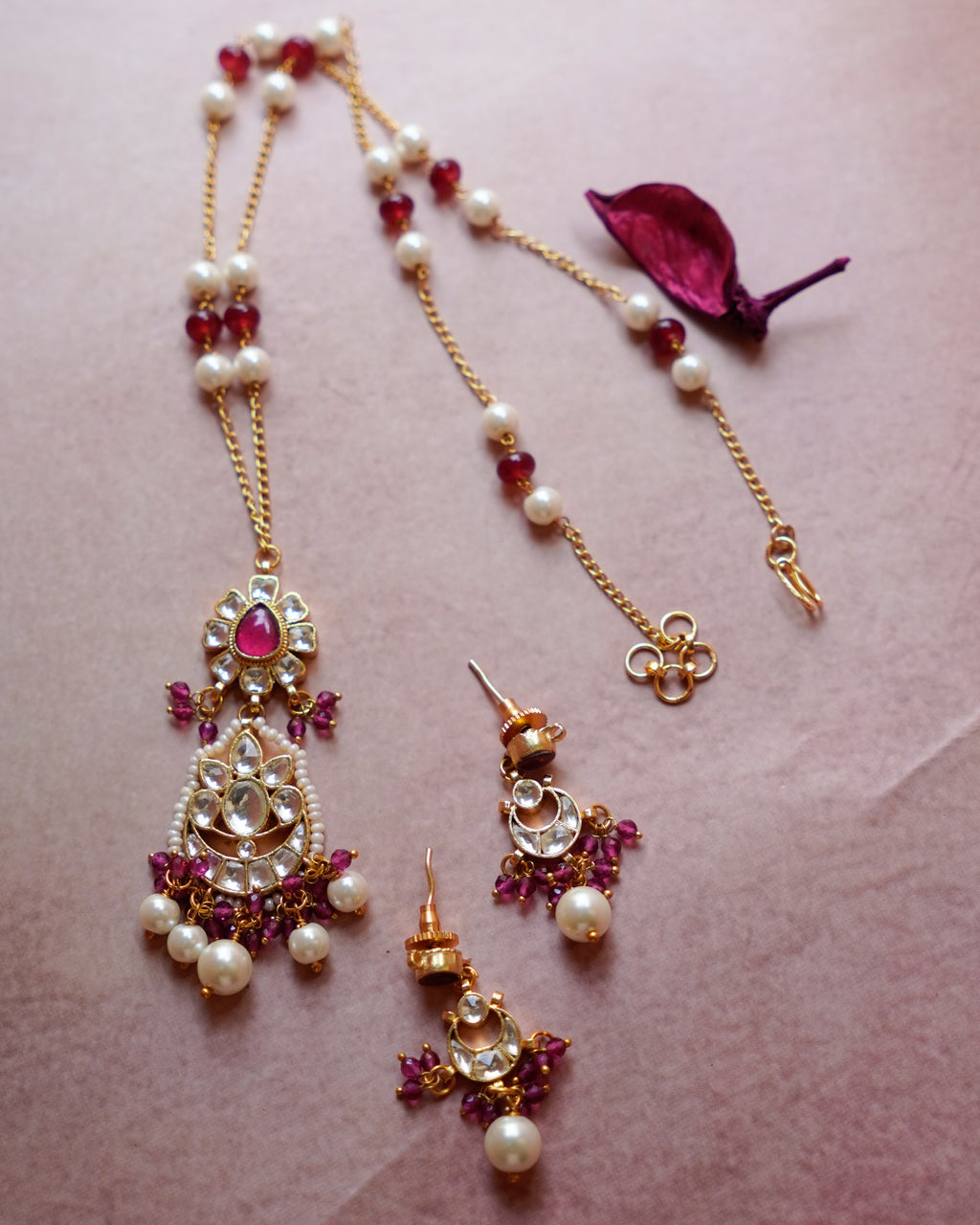 ZIKHIN- Timeless elegance Kundan Stone Necklace Set