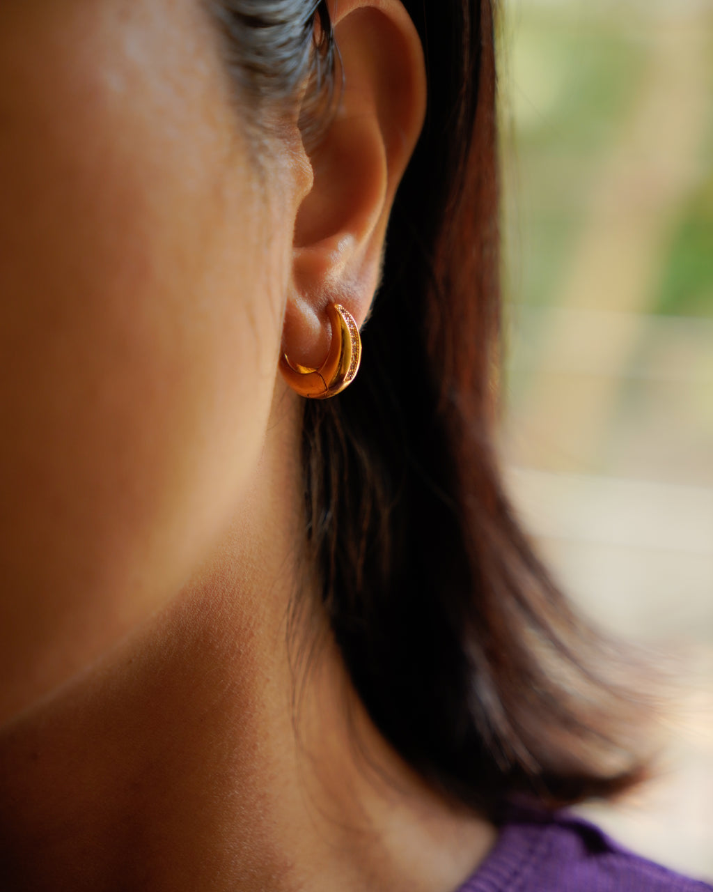 ORO- Gold Plated Minimal Round Hoops