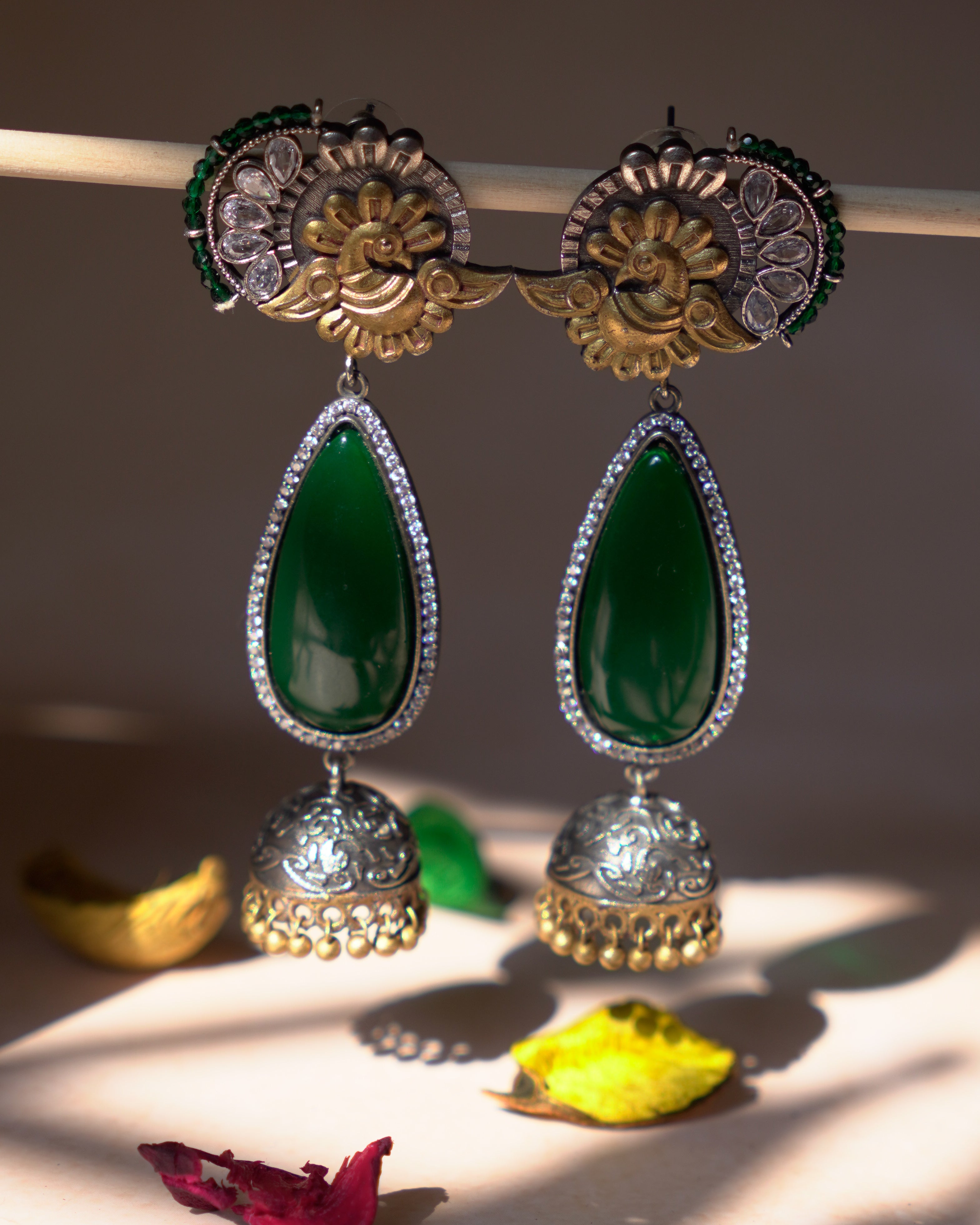 Anassa- Beautiful Coloured Stone Jhumka
