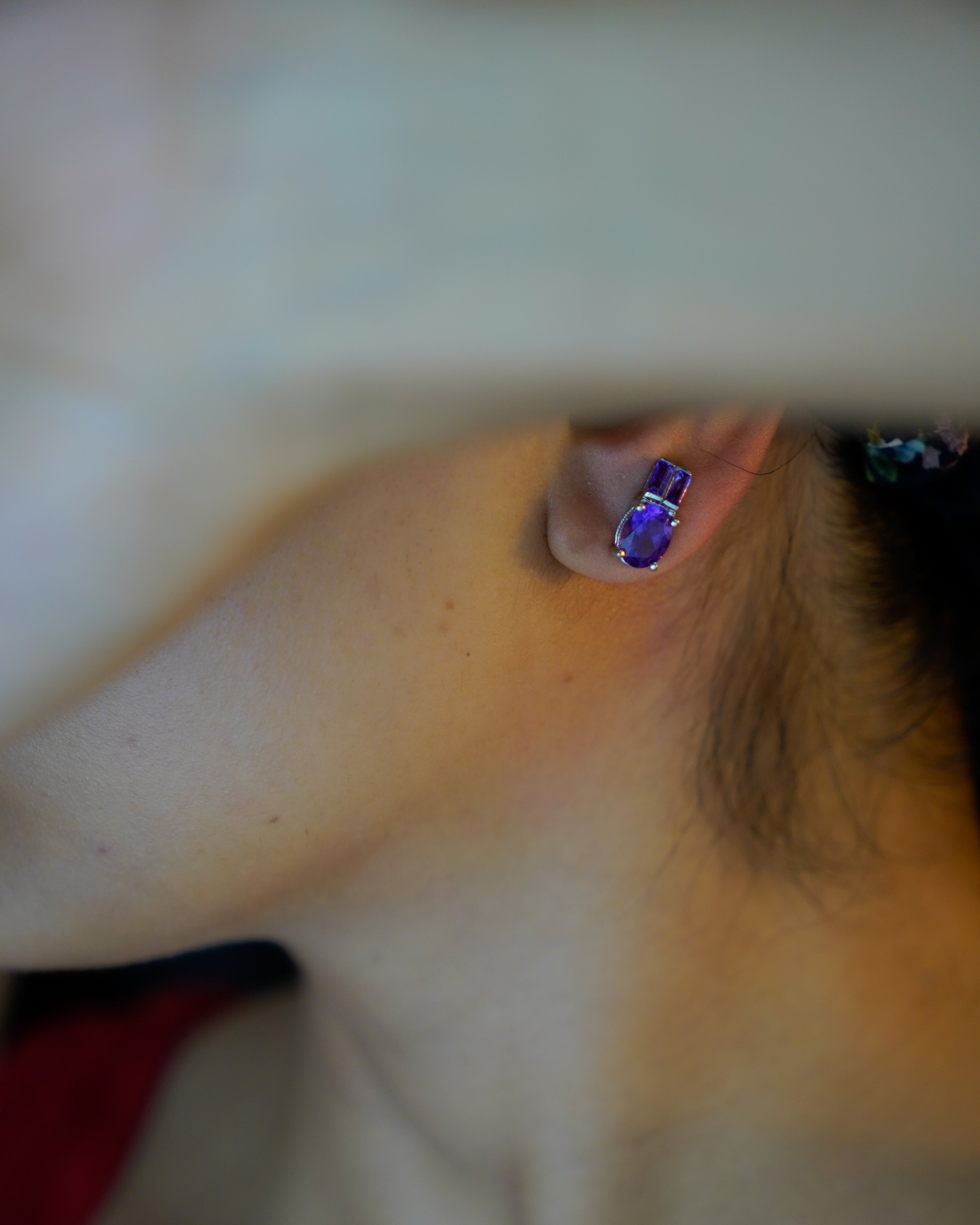 ARTEMIS- Purple Amethyst Earrings In 925 Silver